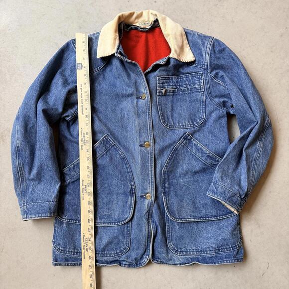 Vintage L.L. Bean Denim Barn Coat Blanket Lined Chore Jacket USA Freeport Maine - Picture 4 of 9